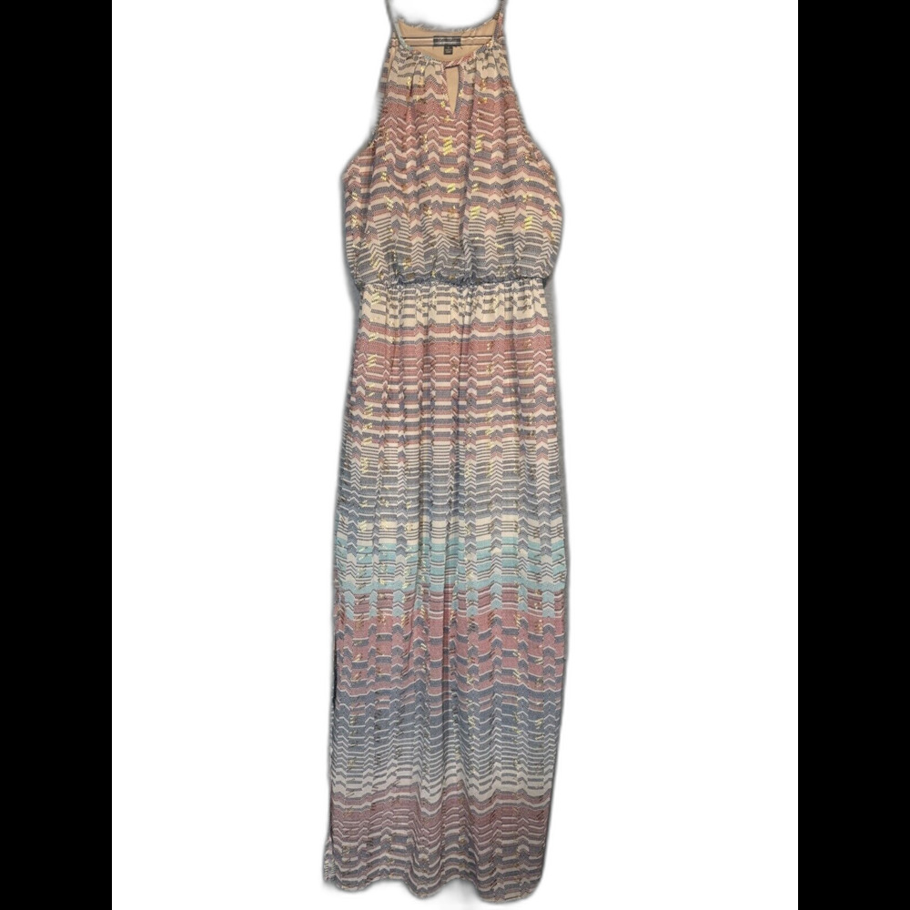 Lily Roseโข Halter Neck โขHigh Waistโข Double Split Hem Lined Maxi Dress Size Small